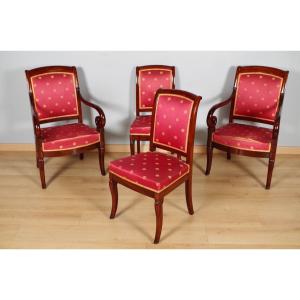 Pair Of Armchairs And Pair Of Chairs From The Restoration Period