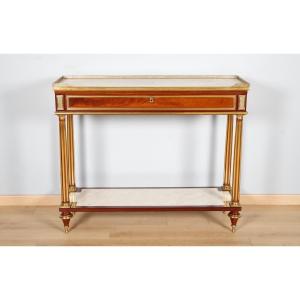 Louis XVI Period Console Table Stamped Gamichon In Paris