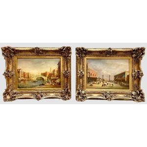 Silvio Fumagalli - Saint Mark's Square And The Rialto Bridge