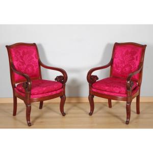 Pair Of Armchairs Louis-philippe Period