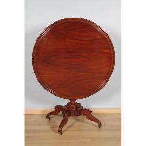 Louis-philippe Mahogany Pedestal Table - 19th Century