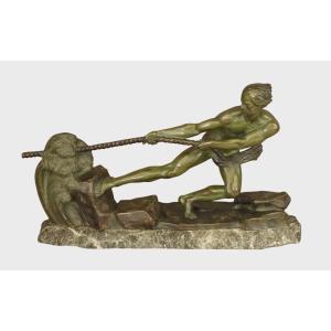Bronze Art-deco Signed Ouline