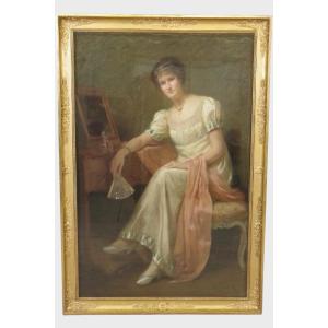 Large Pastel Signed Hurel