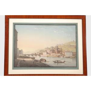 View Of Lyon By Johann Ludwig Bleuler