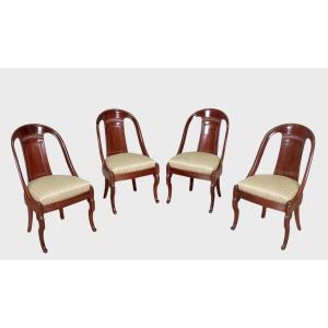 Suite Of Four Charles X Chairs Stamped Marcus And Jallot