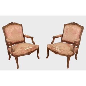 Pair Of Louis XV Style Armchairs