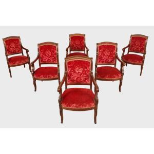 Six Restoration Period Armchairs