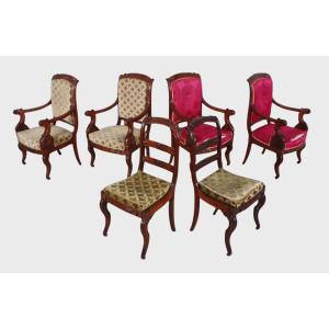 Armchairs And Chairs Stamped Veuve Grange Et Bétout