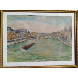 The Pont Neuf In Paris By Momdjian Armenian Painter