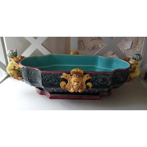 Centerpiece Majolica Sarreguemines 19th Century