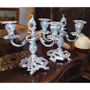Pair Of Rocailles Candlesticks