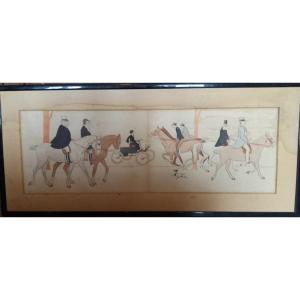Very Large Equestrian Lithograph Sem