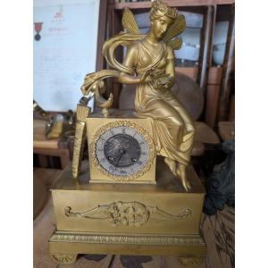 Antique Empire Gilt Bronze Clock