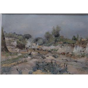 Pastel Landscape Giuseppe Casciaro