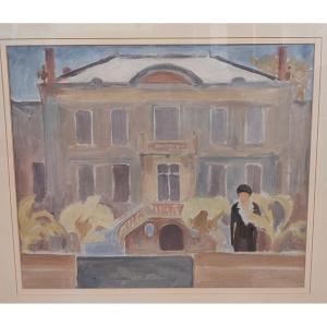 Huile Sur Papier Art Deco