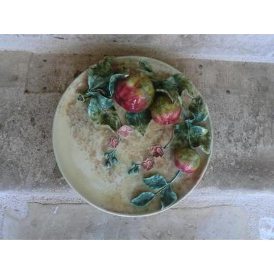 Grand Flat Barbotine De Lonchamp Decor Of Apples