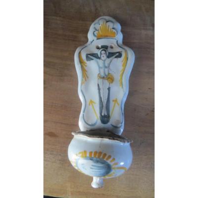 Benitier In Faience Of Nevres 18th