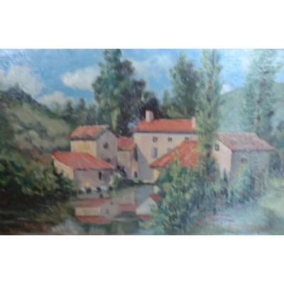 Landscape Perigord Dordogne Signed Montbesson