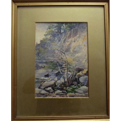 Watercolor Signed J Pennington English School Of The 19th Century