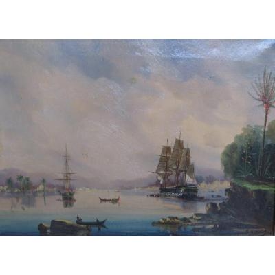 Marine Signed Cheri François Dubreuil (1828/1880)