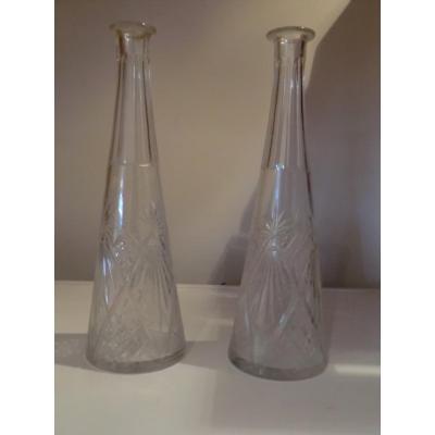 Pair Of Crystal Carafes Of Saint Louis