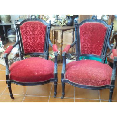 Pair Of Armchairs Louis Style 16