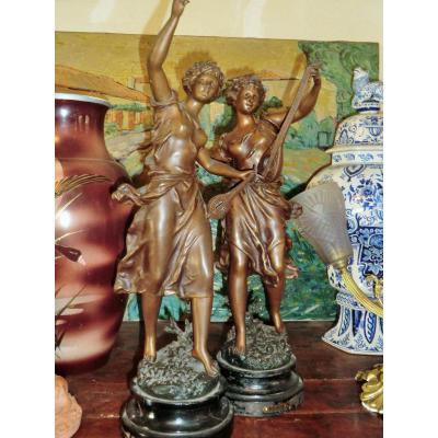 Pair Of Statues Ernest Rancoulet