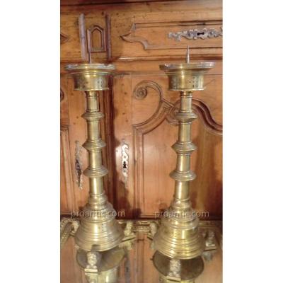 Pair Of Candlesticks In Gothic Style