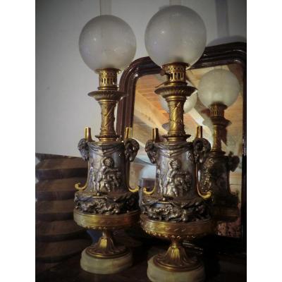 Bronze Lamps Victor Paillard