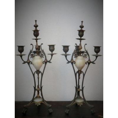Pair Of Candelabra Style Napoleon 3