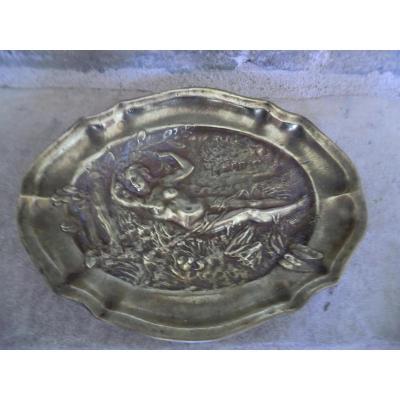 Flat Bronze Art Nouveau Nude