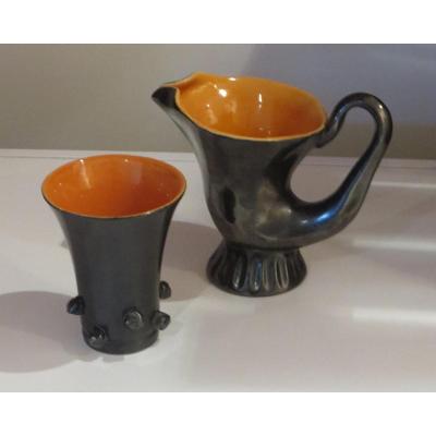 Jouve Chambost Pitcher And Goblet
