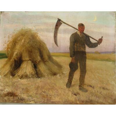 The Return Of The Harvest Table Signed Aimé Perret