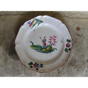 Faience Plate From The East XVIII Chinese Decor