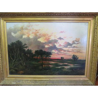 Coucher De Soleil Big Picture By Van Baarle 1885