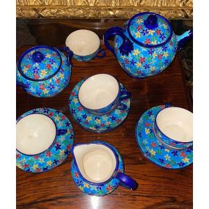 Earthenware Tea Service, Longwy Enamels