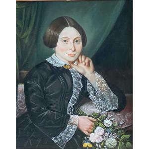 Portrait Of Young Woman Nineteenth