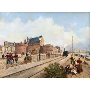 Oil On Copper From The Castle Of Duchess Anne In Nantes, Brittany 