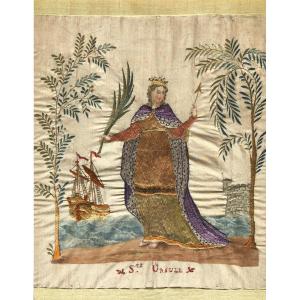 Silk Embroidery Work In Honor Of Saint Ursula, Brittany