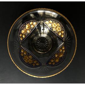 Saint-louis Cup In Molded Crystal With Gold Decoration