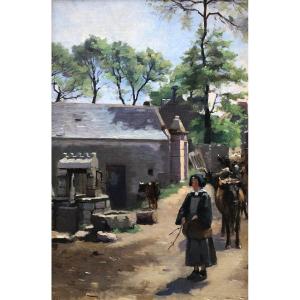 Return Of The Cows To The Farm In The Auray Region By Count Louis De M - Brittany