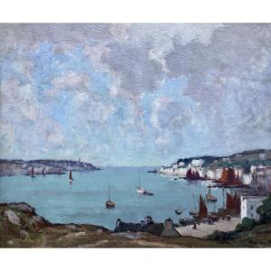The Port Of Audierne Seen From The Heights Of The City By Alfred Marzin - Brittany