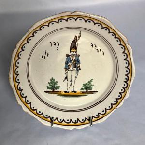 Revolutionary Plate With National Guard Decoration - Nevers Factory 