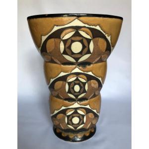 Large Vase - René Beauclair - Hb Quimper - Brittany 