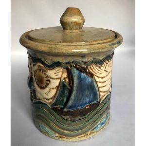 Tobacco Jar - René Quillivic - Manufacture Hb Quimper – Brittany 