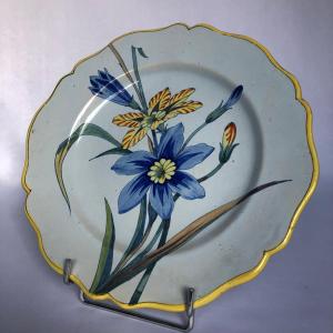 Plate Decorated With Ixias - Alfred Beau - Porquier Beau Factory - Brittany 
