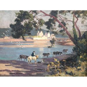 Return Of The Herd To The Banks Of The Goyen (near Audierne) - Edouard Doigneau - Brittany