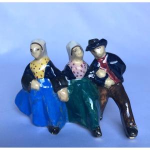 Three Dancers From Plougastel - Jim Sevellec - Henriot Factory - Brittany