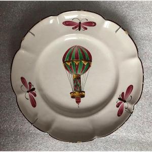 Islettes Plate Depicting The Ascent Of Pilâtre De Rozier