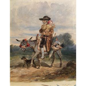 The Miller On His Donkey - Hippolyte Lalaisse - Brittany